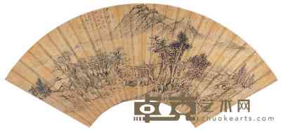 李养泉 1894年作 山水扇片 扇面 